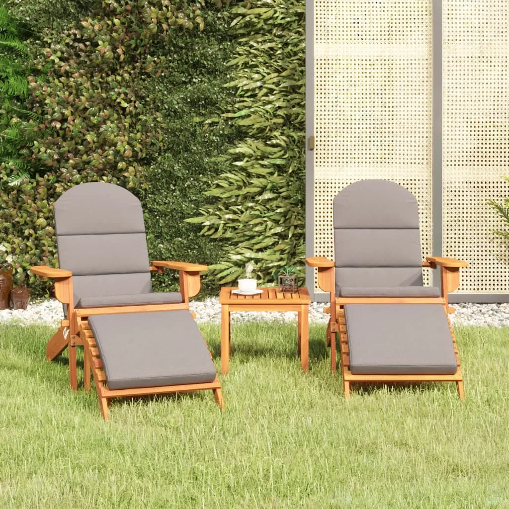 vidaXL Set Salotto da Giardino Adirondack 3pz Legno Massello di Acacia