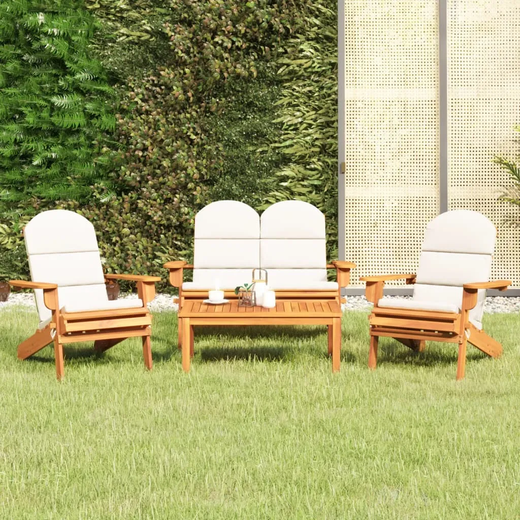 vidaXL Set Salotto da Giardino Adirondack 4pz Legno Massello di Acacia