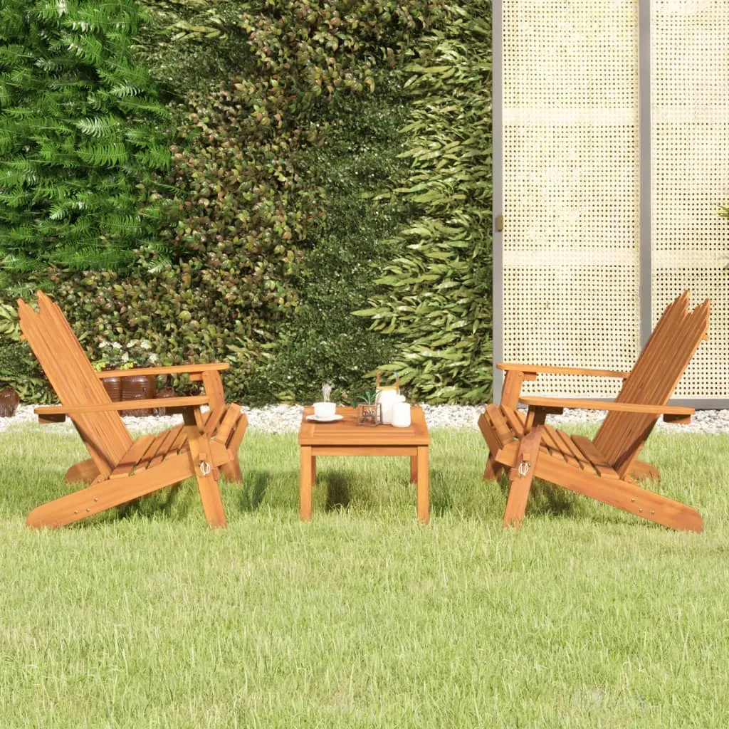 vidaXL Set Salotto da Giardino Adirondack 3pz Legno Massello di Acacia