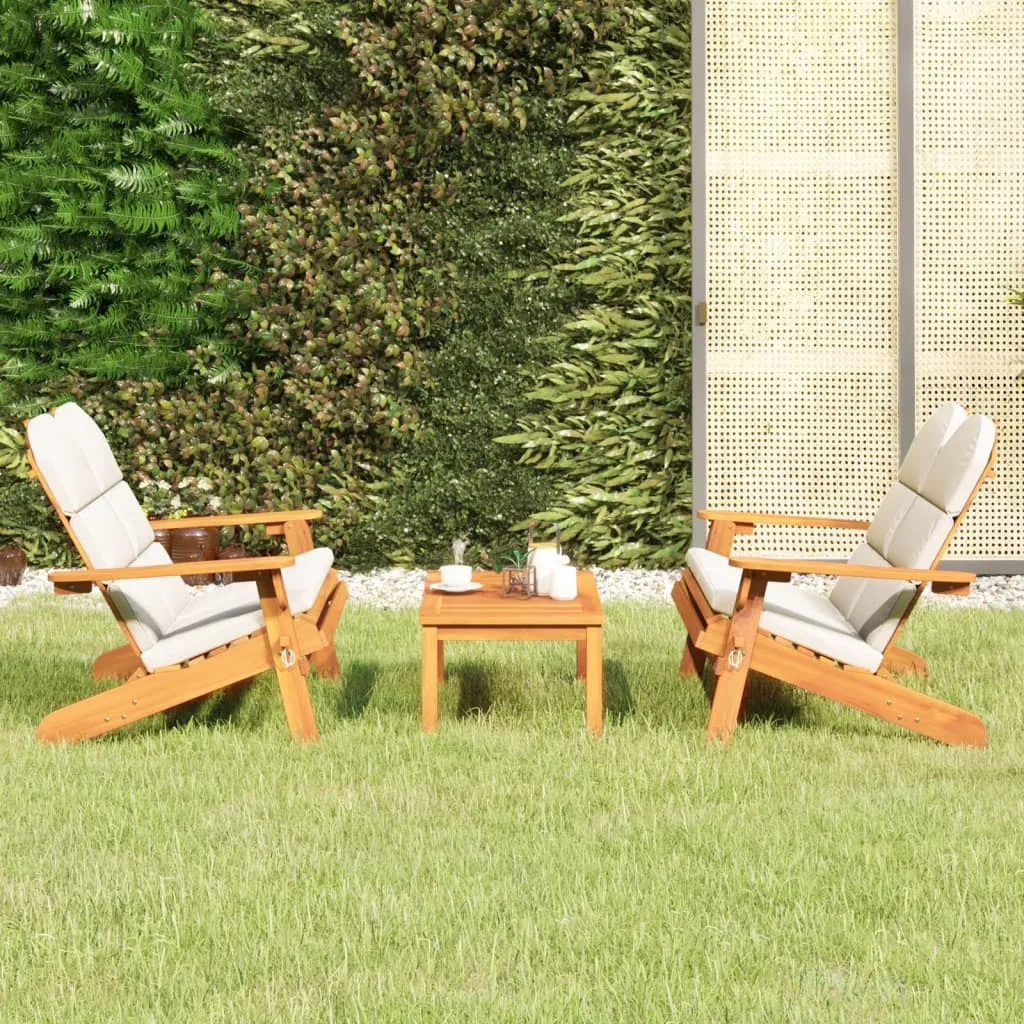 vidaXL Set Salotto da Giardino Adirondack 3pz Legno Massello di Acacia