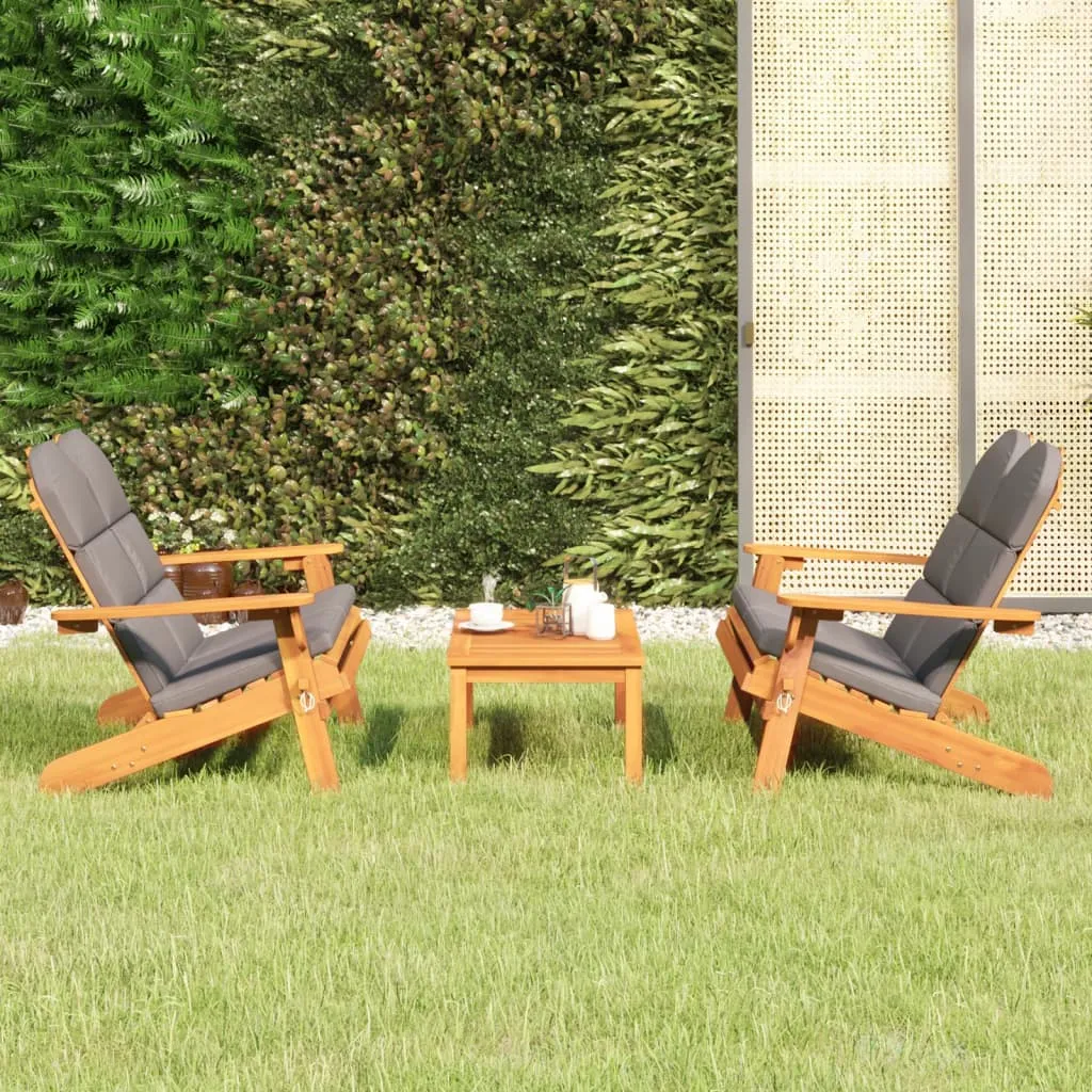 vidaXL Set Salotto da Giardino Adirondack 3pz Legno Massello di Acacia