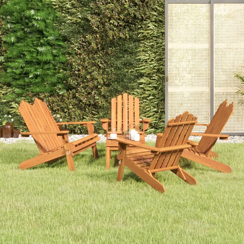 vidaXL Set Salotto da Giardino Adirondack 5pz Legno Massello di Acacia