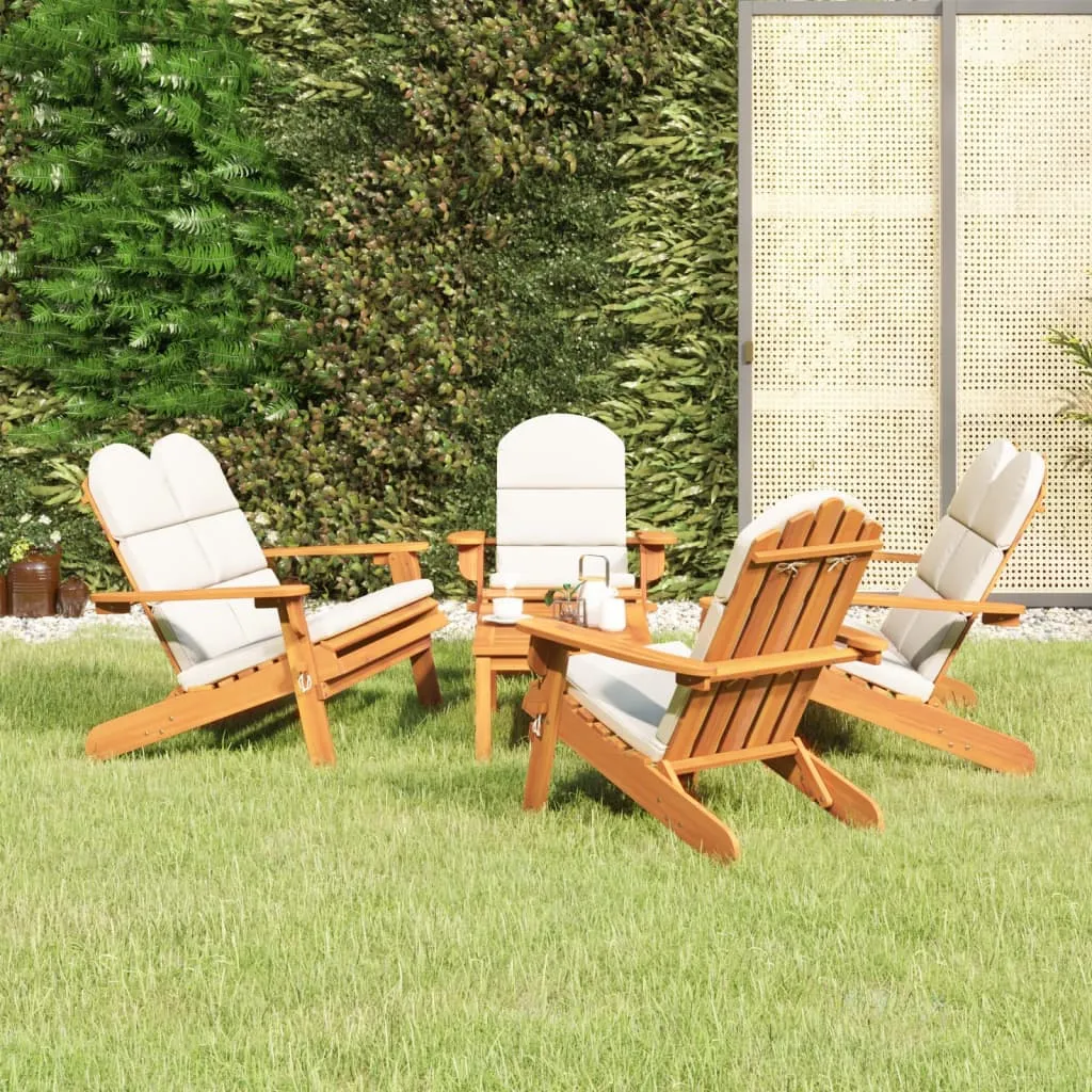 vidaXL Set Salotto da Giardino Adirondack 5pz Legno Massello di Acacia