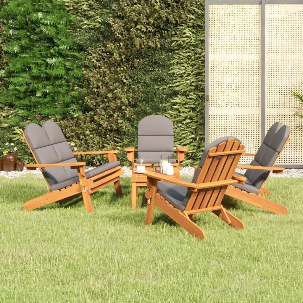 vidaXL Set Salotto da Giardino Adirondack 5pz Legno Massello di Acacia