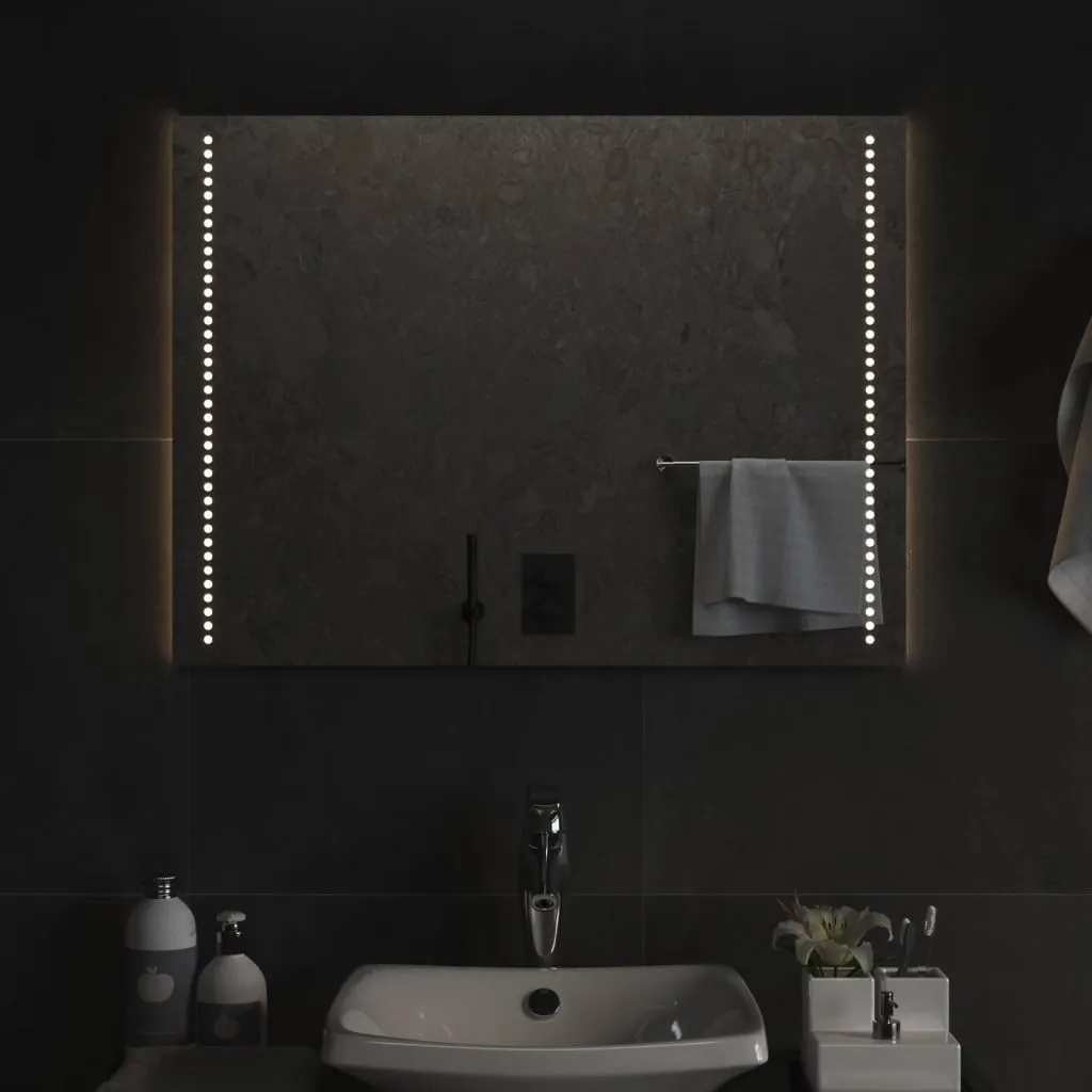 vidaXL Specchio da Bagno con Luci LED 60x80 cm