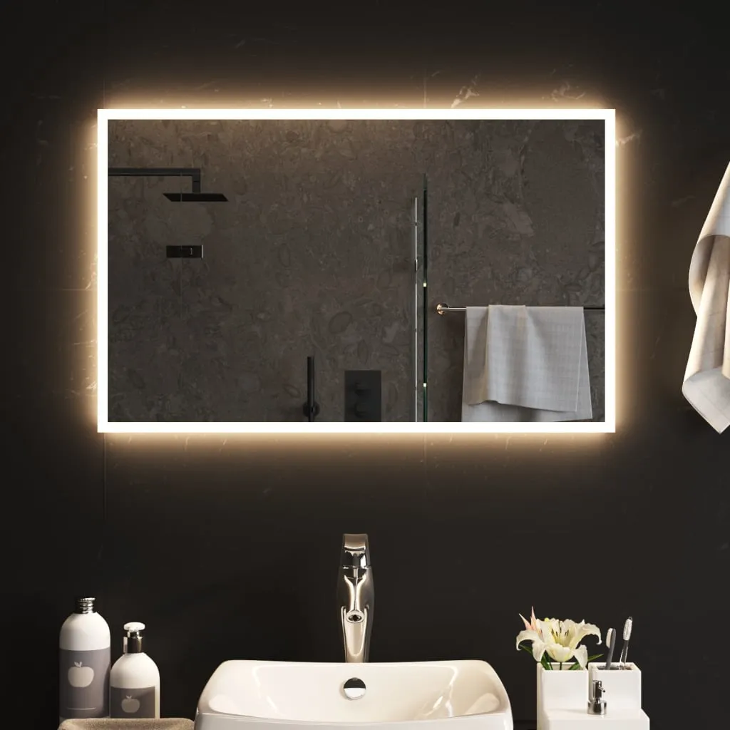 vidaXL Specchio da Bagno con Luci LED 50x80 cm