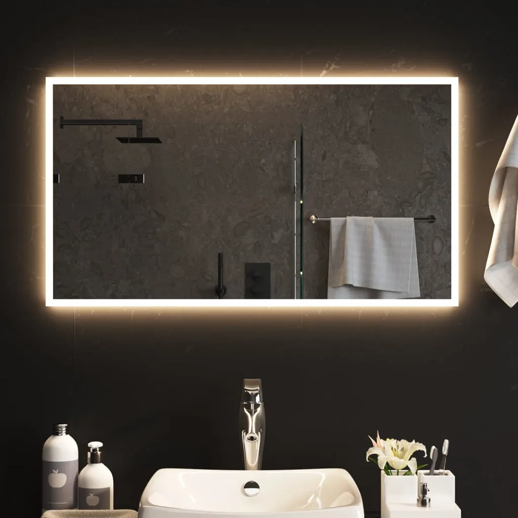 vidaXL Specchio da Bagno con Luci LED 50x90 cm