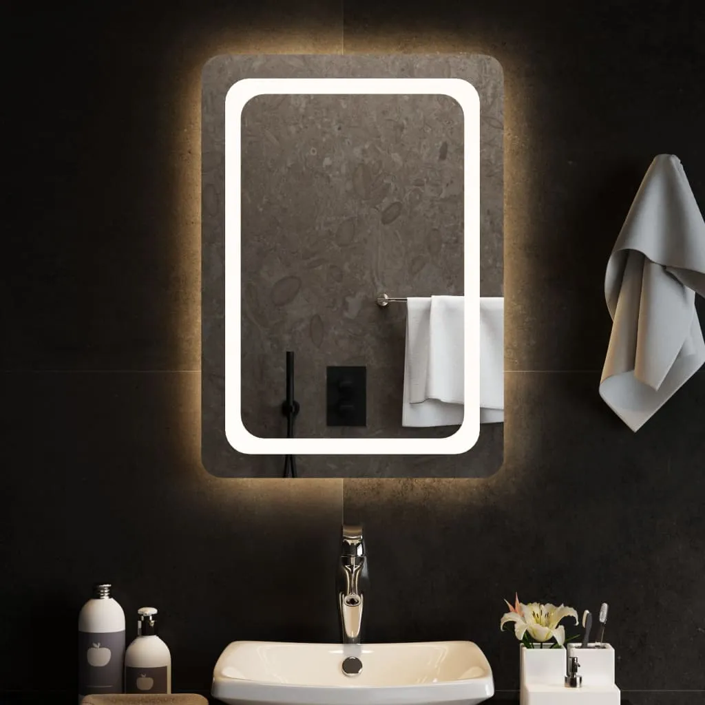 vidaXL Specchio da Bagno con Luci LED 50x70 cm