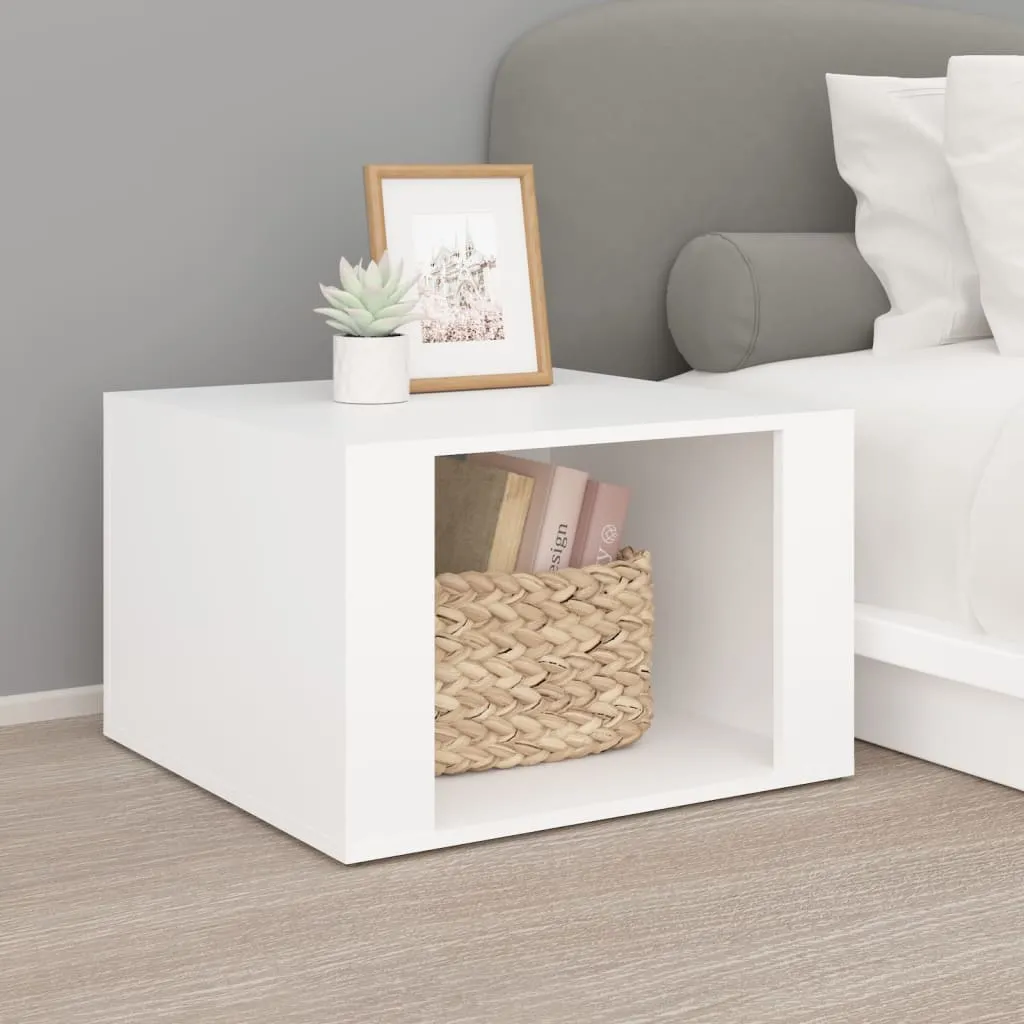 vidaXL Comodino Bianco 57x55x36 cm in Legno Multistrato