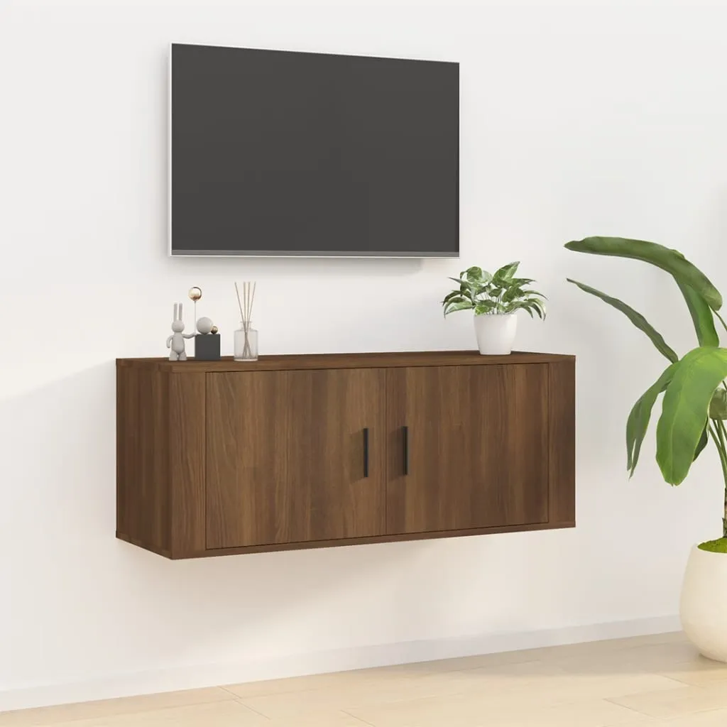 vidaXL Mobile Porta TV a Parete rovere marrone 100x34,5x40 cm