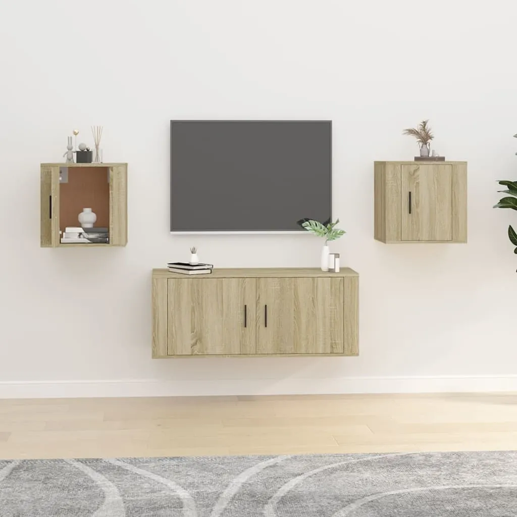 vidaXL Mobili Porta TV a Parete 2 pz Rovere Sonoma 40x34,5x40 cm