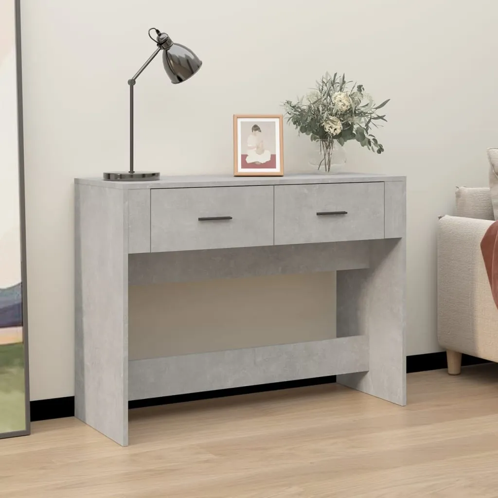 vidaXL Tavolino Consolle Grigio Cemento 100x39x75 cm Legno Multistrato