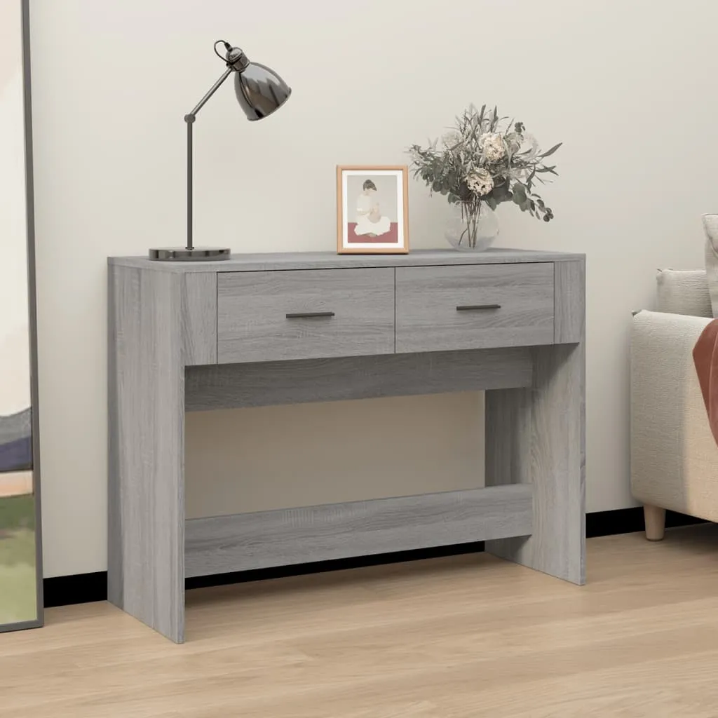 vidaXL Tavolo Consolle Grigio Sonoma 100x39x75 cm in Legno Multistrato