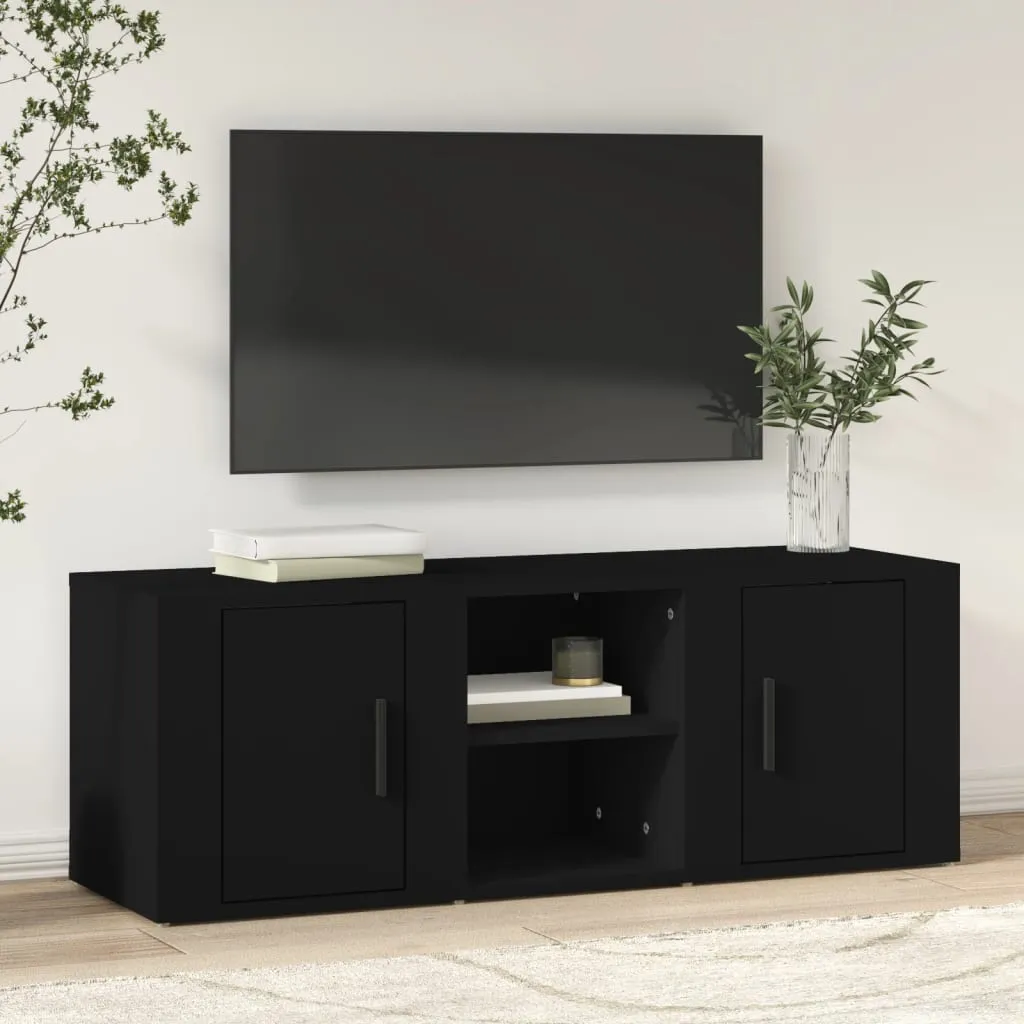 vidaXL Mobile Porta TV Nero 100x31,5x35 cm in Legno Multistrato