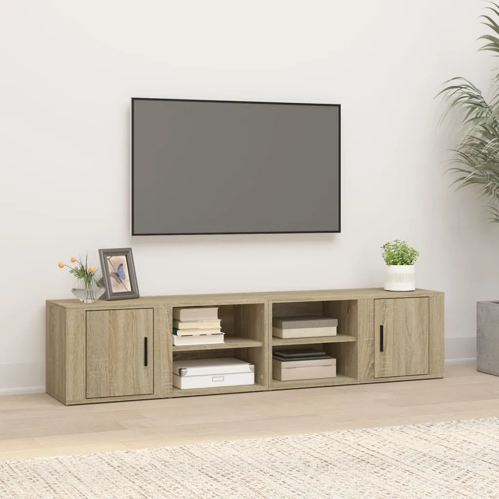 vidaXL Mobili per TV 2pz Rovere Sonoma 80x31,5x36 cm Legno Multistrato