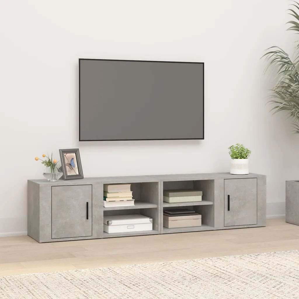 vidaXL Mobili TV 2 pz Grigio Cemento 80x31,5x36 cm Legno Multistrato