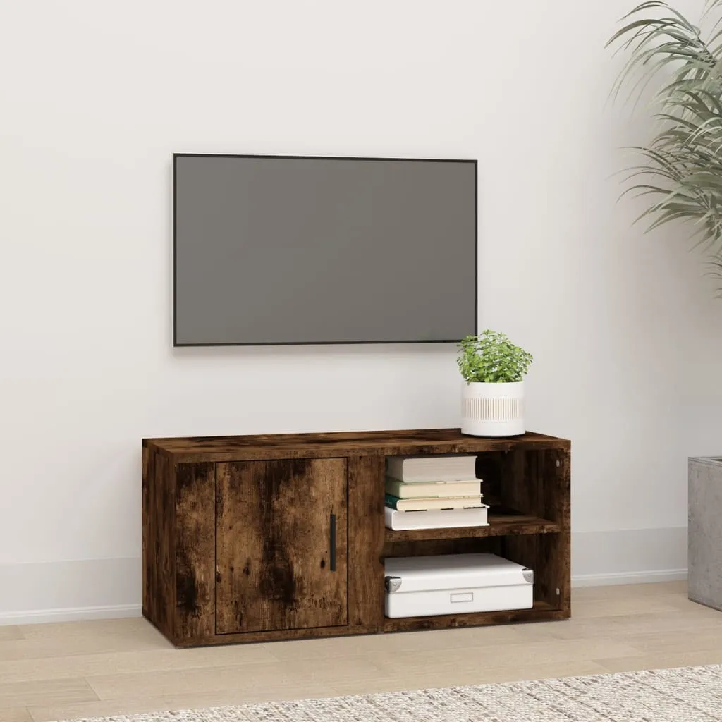 vidaXL Mobile Porta TV Rovere Fumo 80x31,5x36 cm in Legno Multistrato