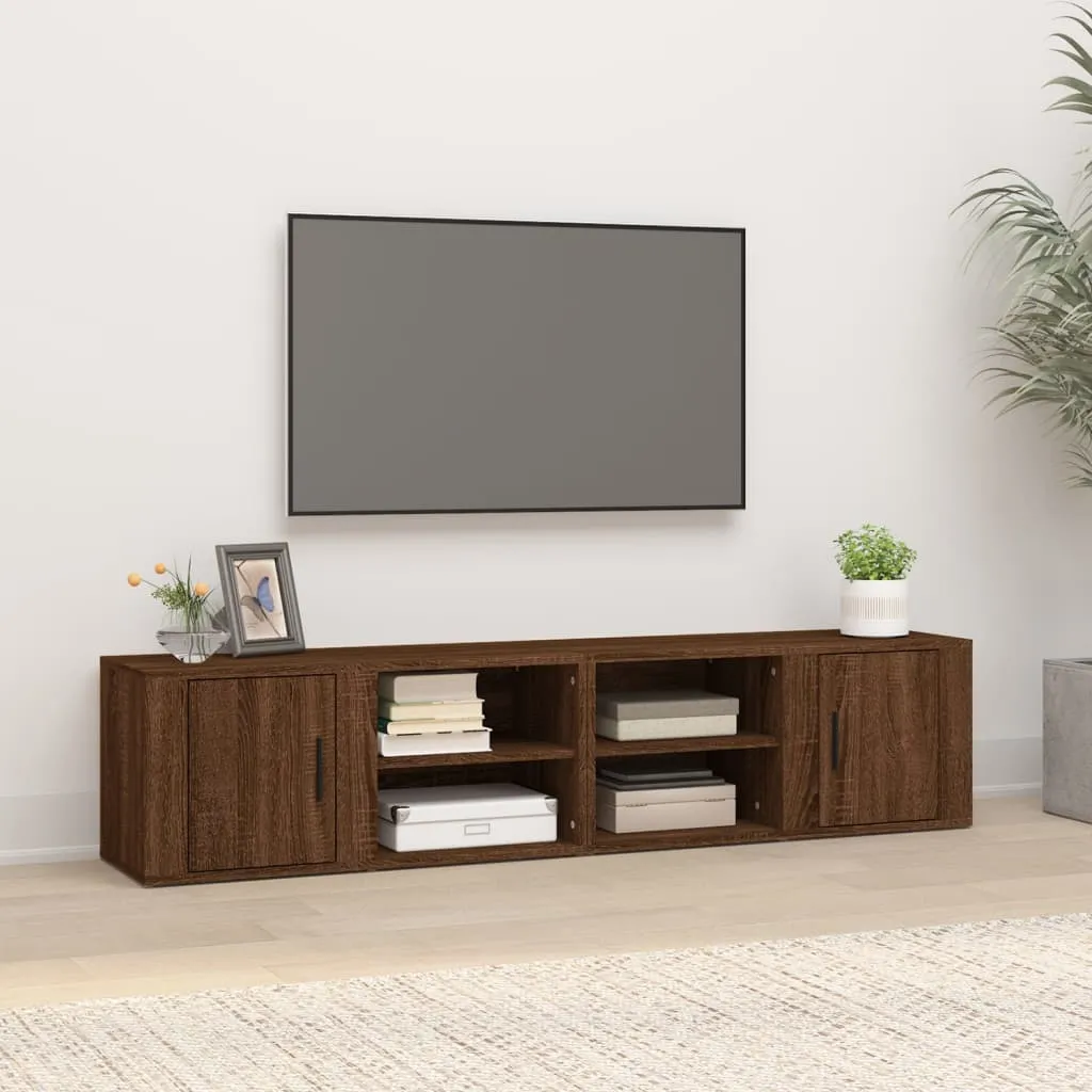 vidaXL Mobili TV 2pz Rovere Marrone 80x31,5x36 cm in Legno Multistrato