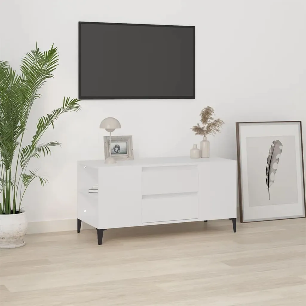 vidaXL Mobile Porta TV Bianco 102x44,5x50 cm in Legno Multistrato