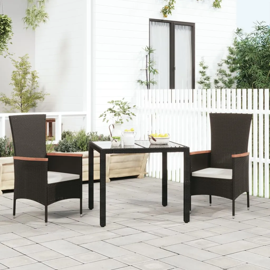 vidaXL Sedie da Giardino con Cuscini 2 pz in Polyrattan Nere