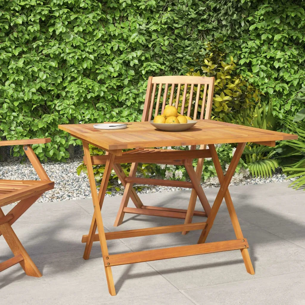 vidaXL Tavolo da Giardino Pieghevole 90x90x75 cm Legno Massello Acacia