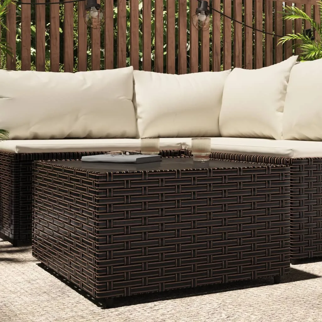 vidaXL Tavolino Quadrato da Giardino Marrone 50x50x30cm in Polyrattan