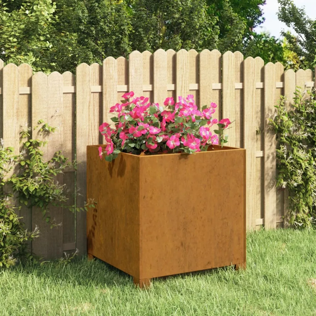 vidaXL Fioriera con Gambe Ruggine 42x40x43 cm Acciaio Corten