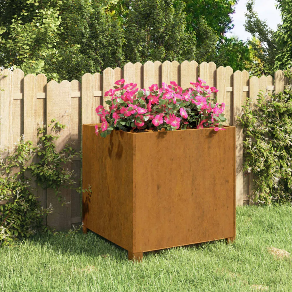 vidaXL Fioriera con Gambe Ruggine 49x47x50 cm Acciaio Corten