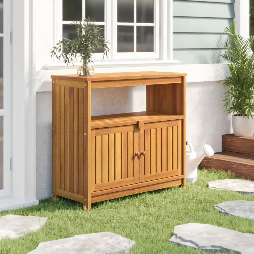 vidaXL Tavolo Consolle da Giardino 80x35x75 cm Legno Massello Acacia