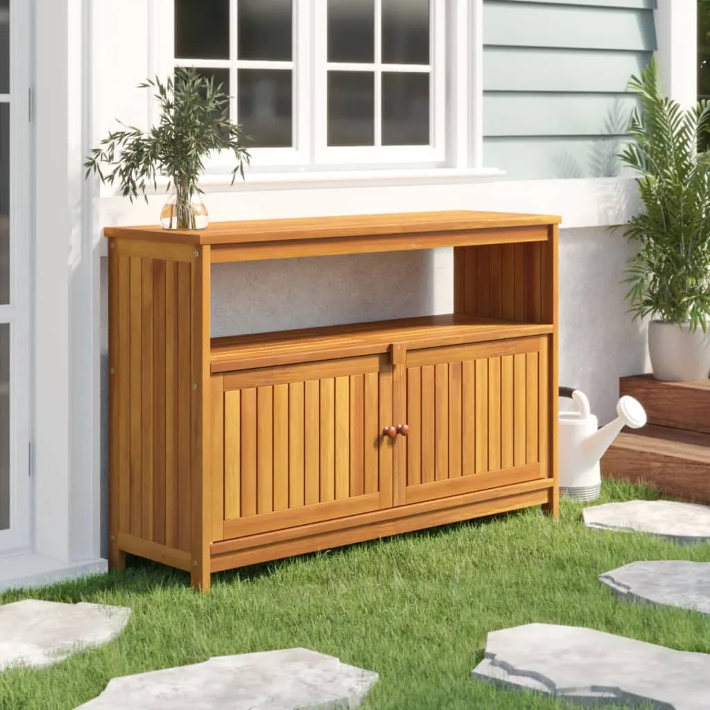 vidaXL Tavolo Consolle da Giardino 110x35x75 cm Legno Massello Acacia