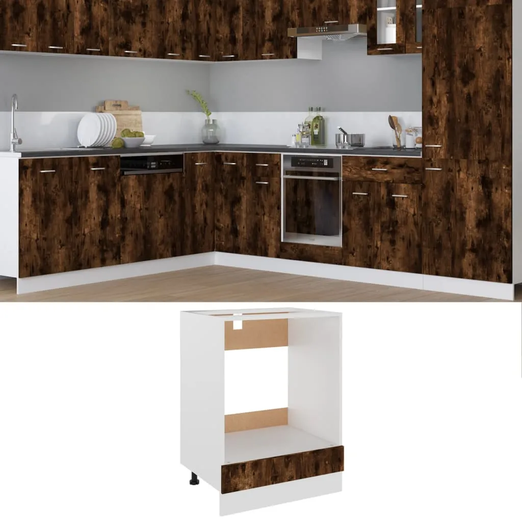 vidaXL Mobile da Forno Rovere Fumo 60x46x81,5 cm in Legno Multistrato