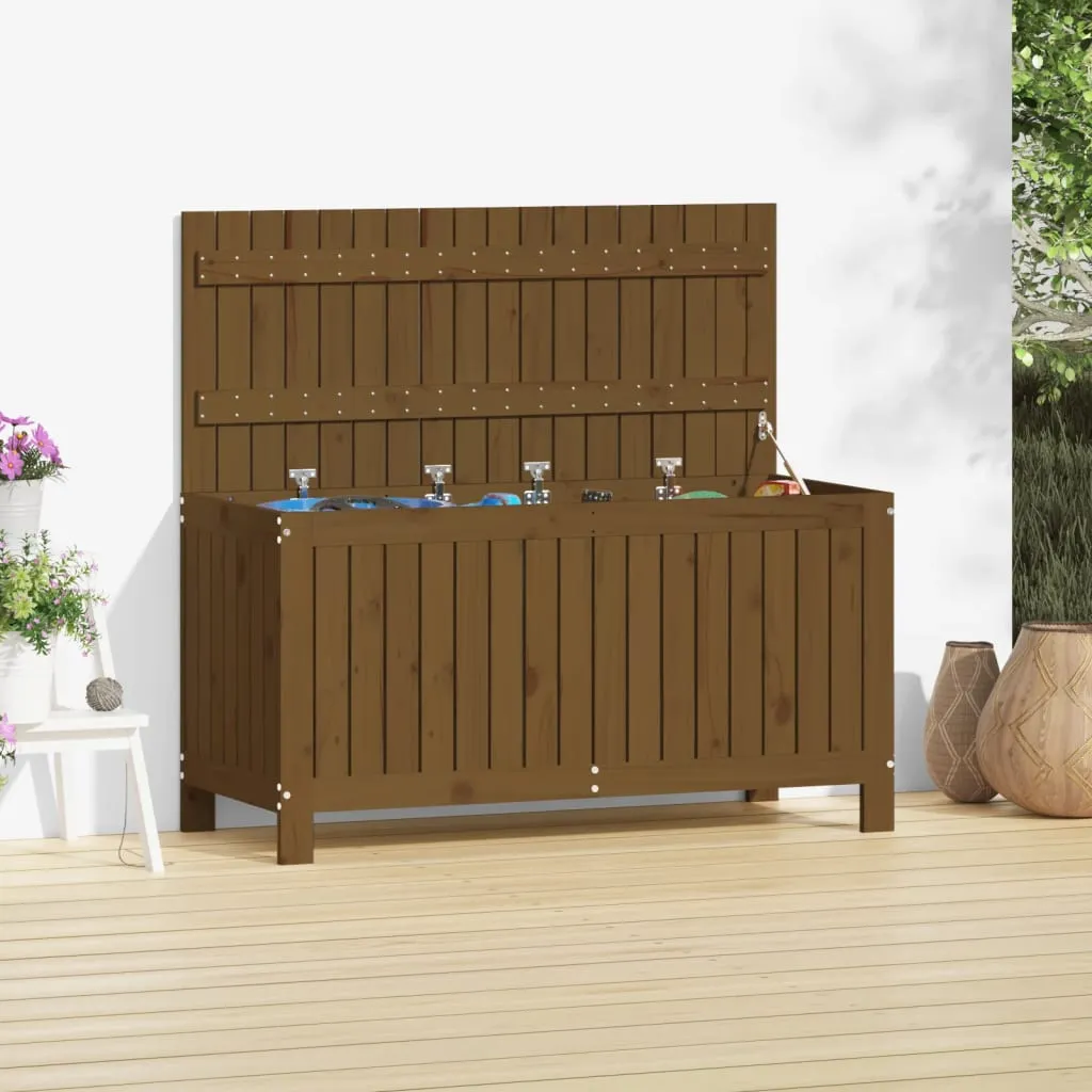 vidaXL Contenitore da Giardino Miele 115x49x60 cm Legno Massello Pino