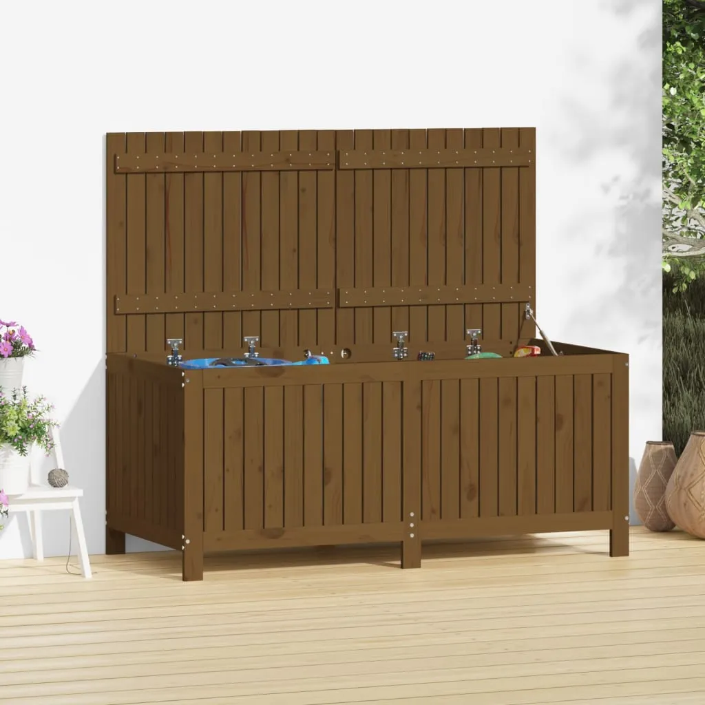 vidaXL Contenitore da Giardino Miele 147x68x64 cm Legno Massello Pino