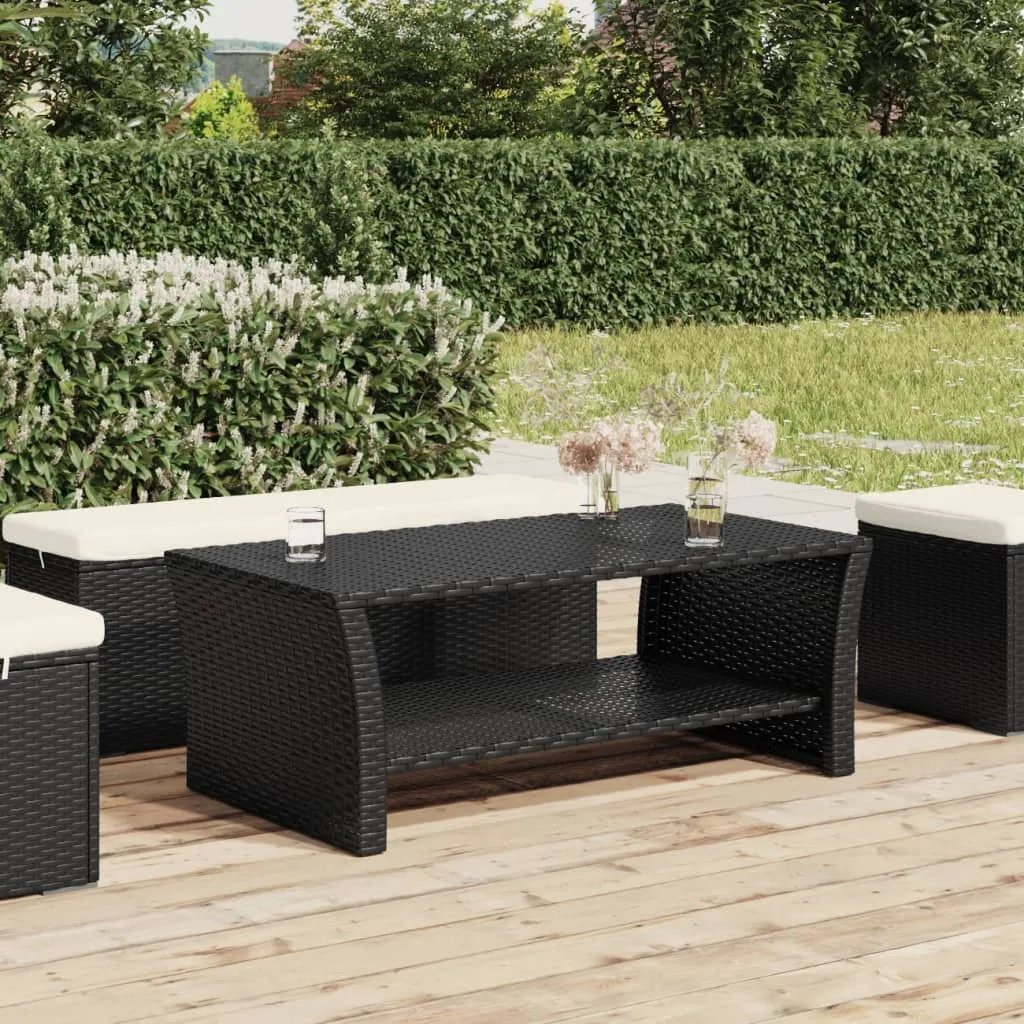 vidaXL Tavolino Nero 100x50x40 cm in Polyrattan