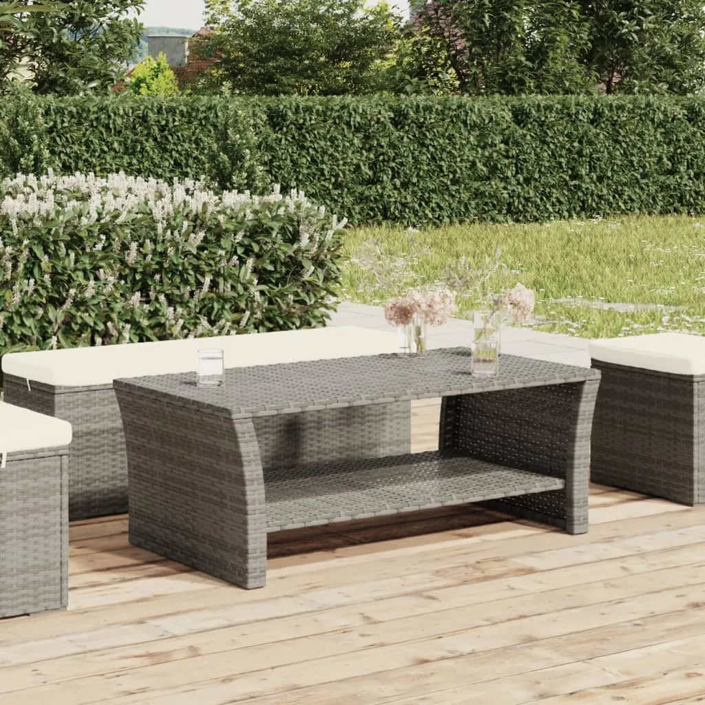 vidaXL Tavolino Grigio 100x50x40 cm in Polyrattan