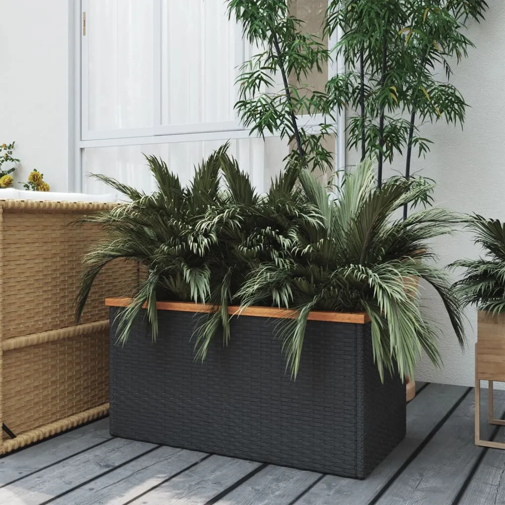 vidaXL Fioriera Nera 80x40x40 cm in Polyrattan