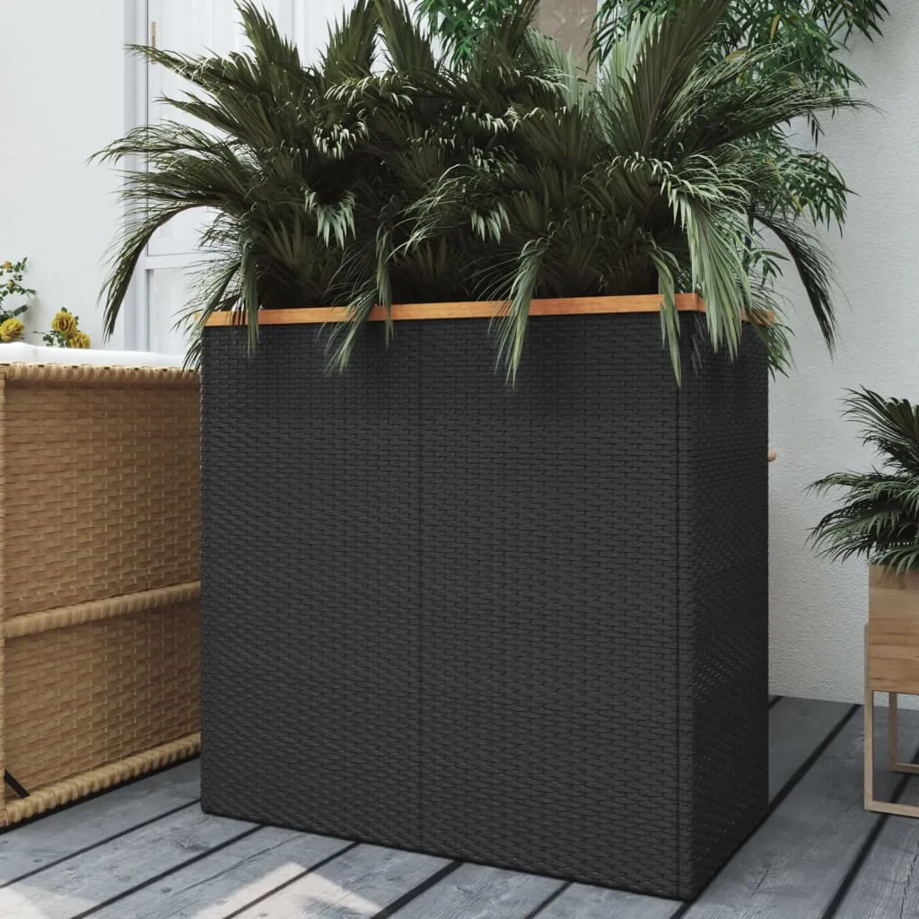 vidaXL Fioriera Nera 80x40x80 cm in Polyrattan