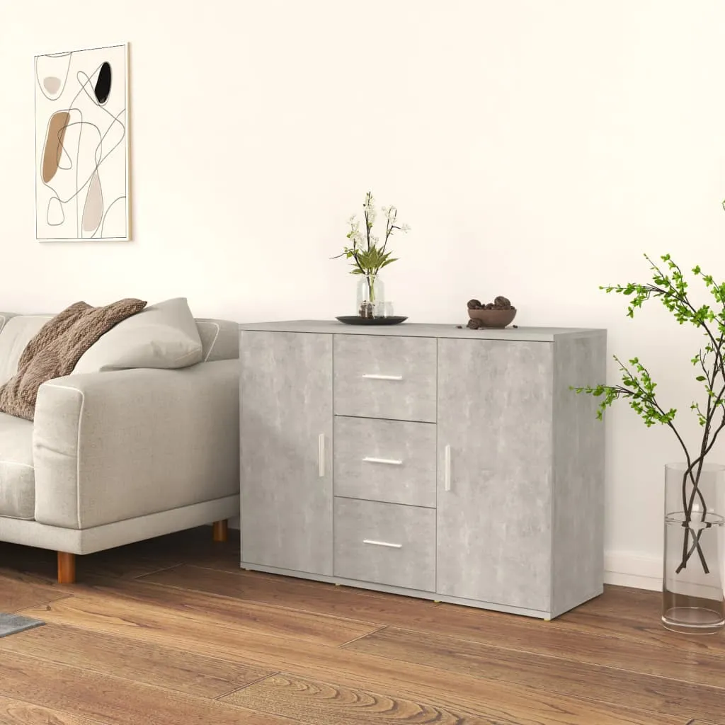 vidaXL Credenza Grigio Cemento 91x29,5x65 cm in Legno Multistrato