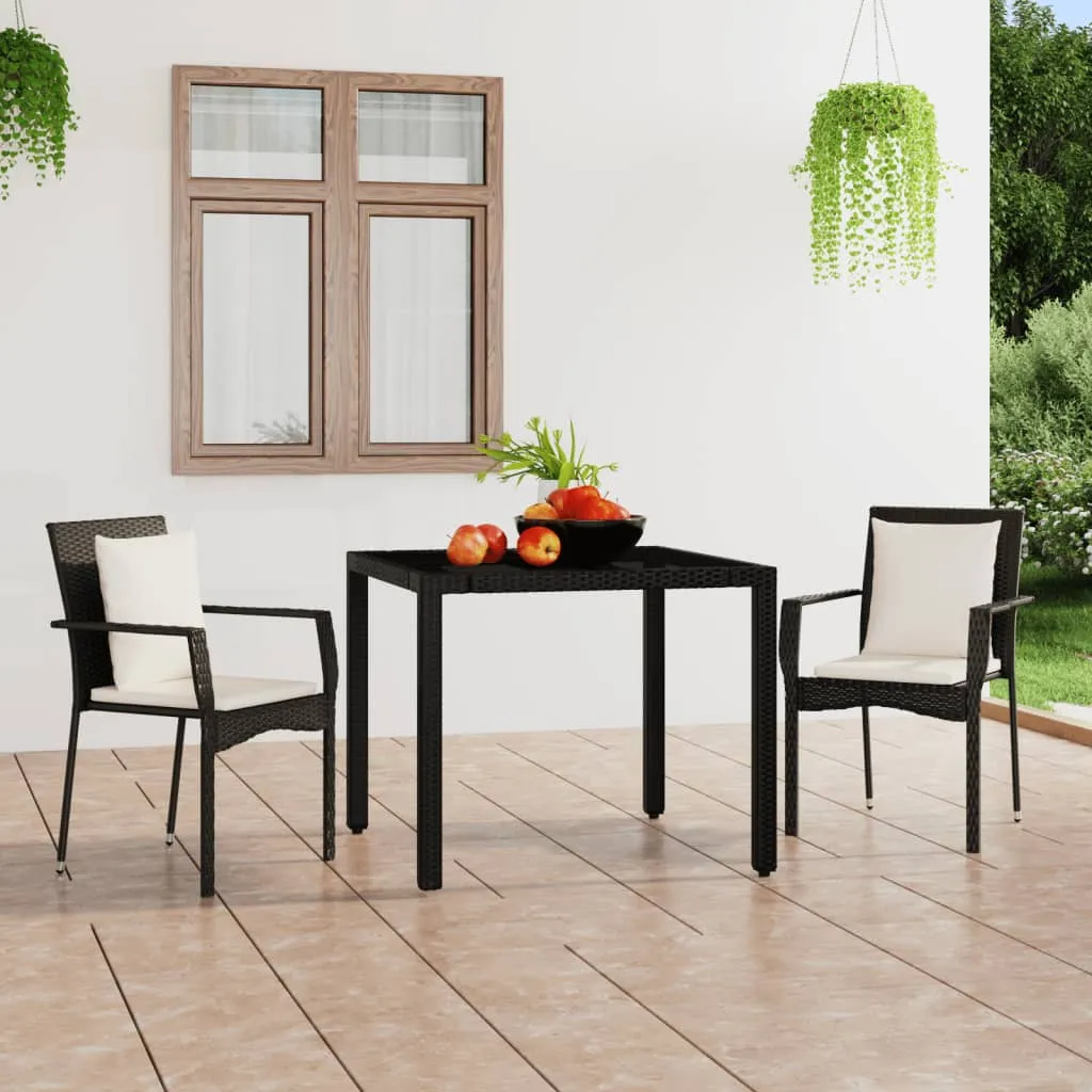 vidaXL Sedie da Giardino con Cuscini 2 pz in Polyrattan Nere