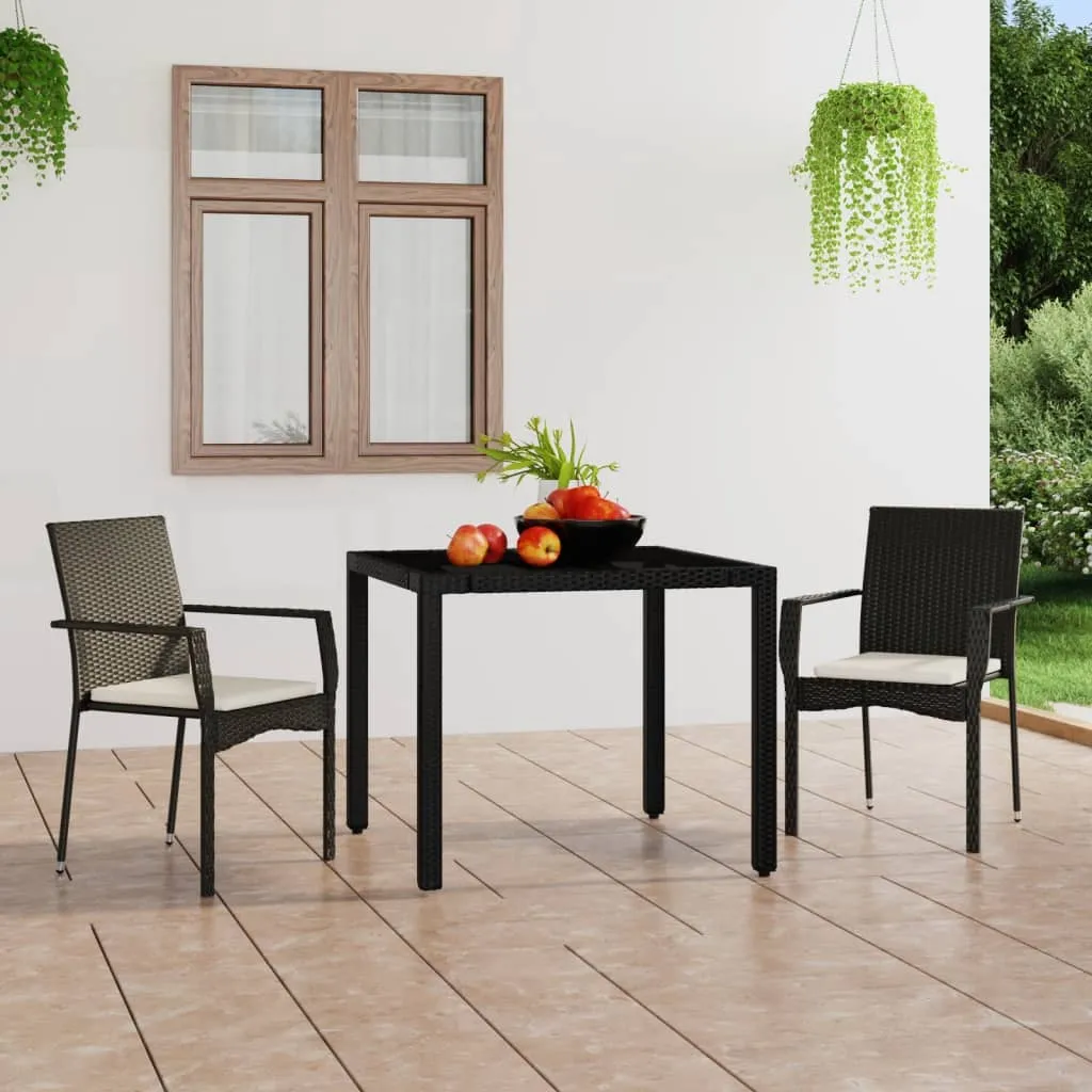 vidaXL Sedie da Giardino con Cuscini 2 pz in Polyrattan Nere