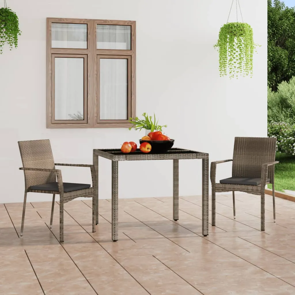 vidaXL Sedie da Giardino con Cuscini 2 pz in Polyrattan Grigie