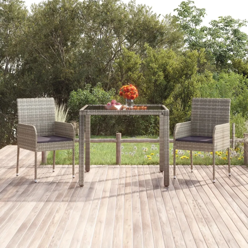 vidaXL Sedie da Giardino con Cuscini 2 pz in Polyrattan Grigie