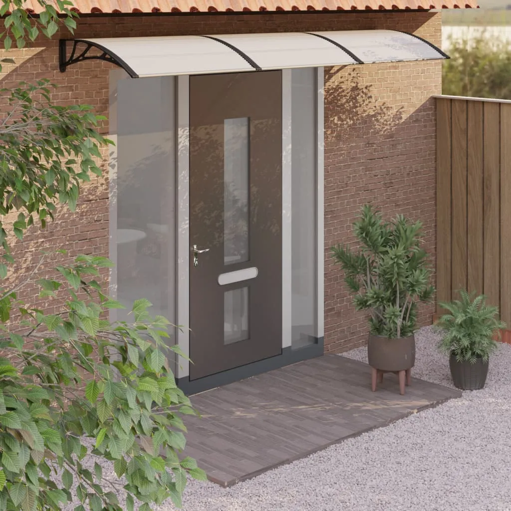 vidaXL Tettoia per Porta Nero e Trasparente 300x80 cm in Policarbonato