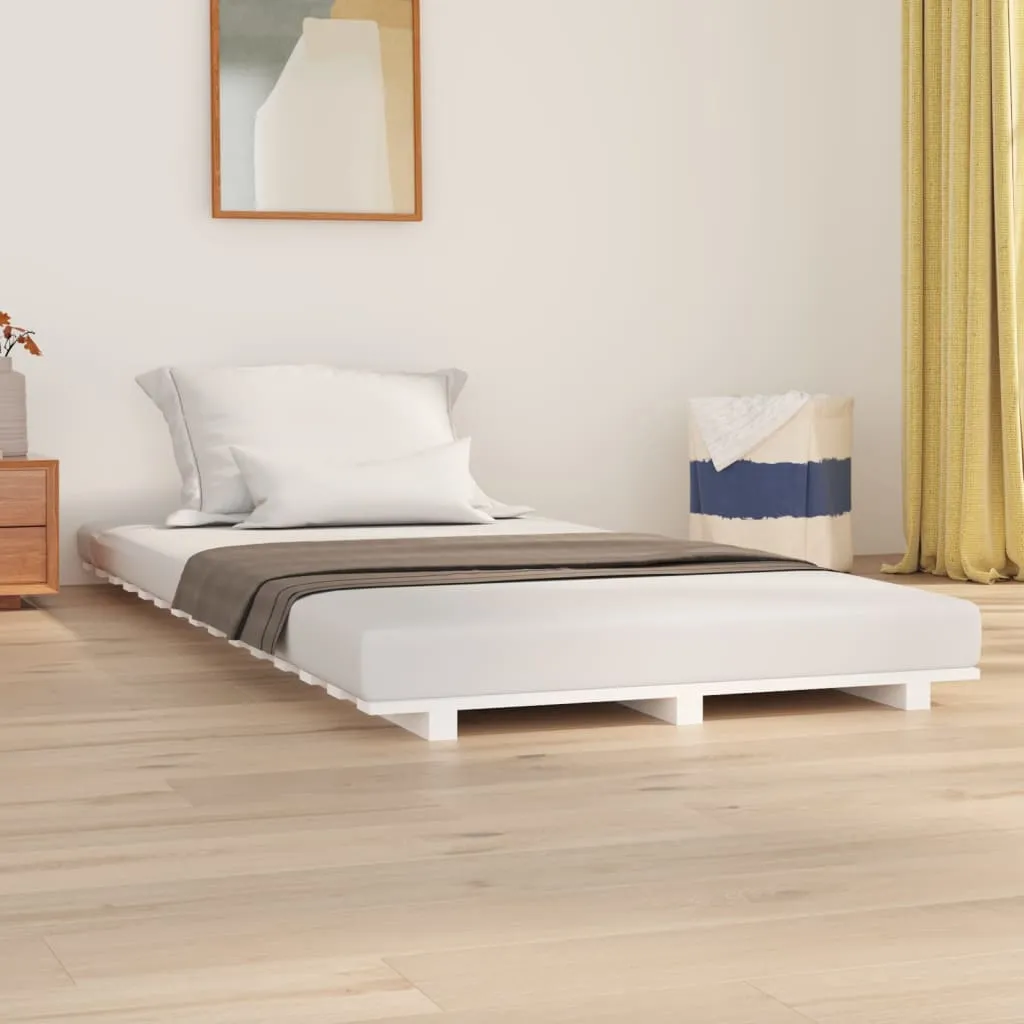 vidaXL Giroletto Bianco 90x200 cm in Legno Massello di Pino