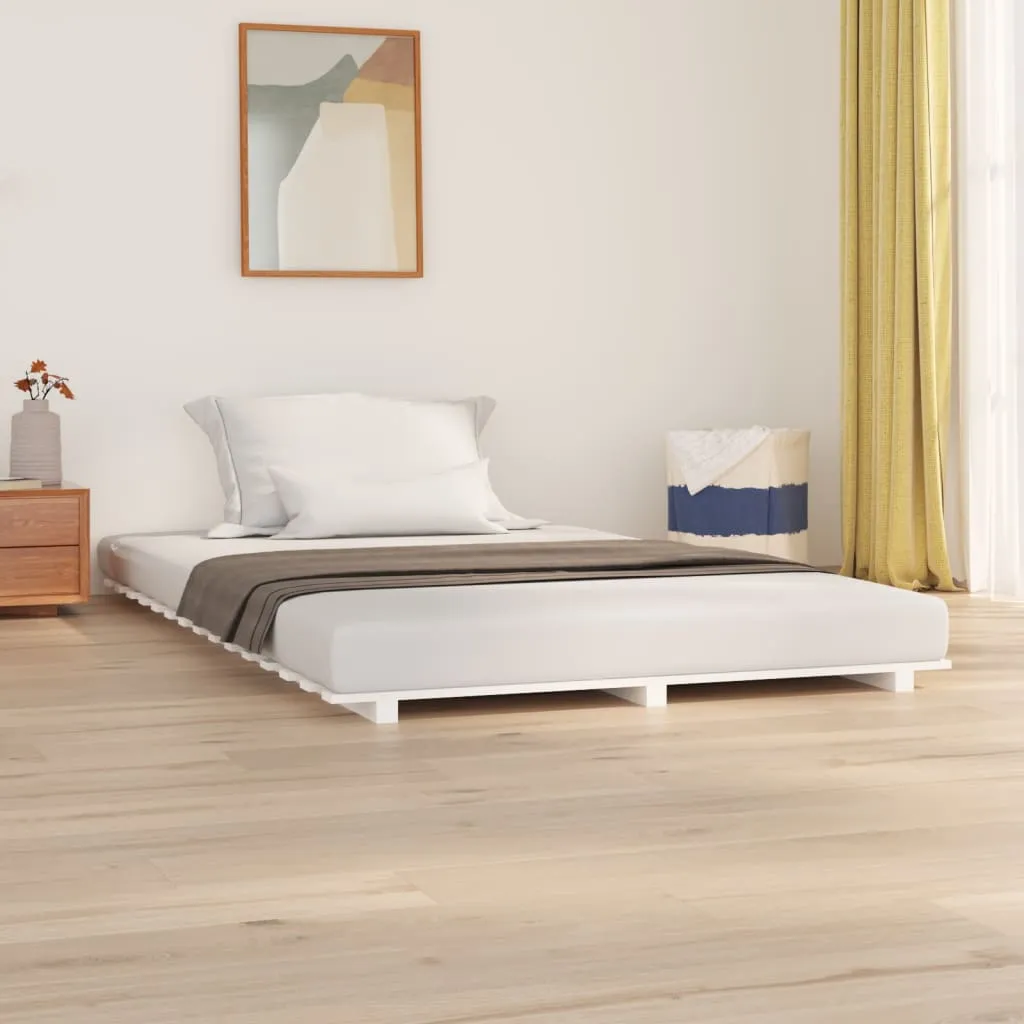 vidaXL Giroletto Bianco 120x200 cm in Legno Massello di Pino