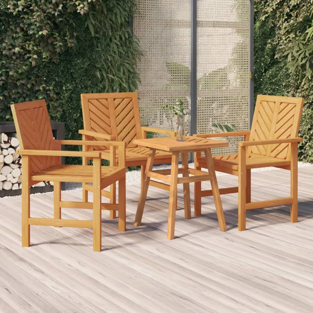 vidaXL Sedie da Pranzo da Giardino 3pz Legno Massello di Acacia