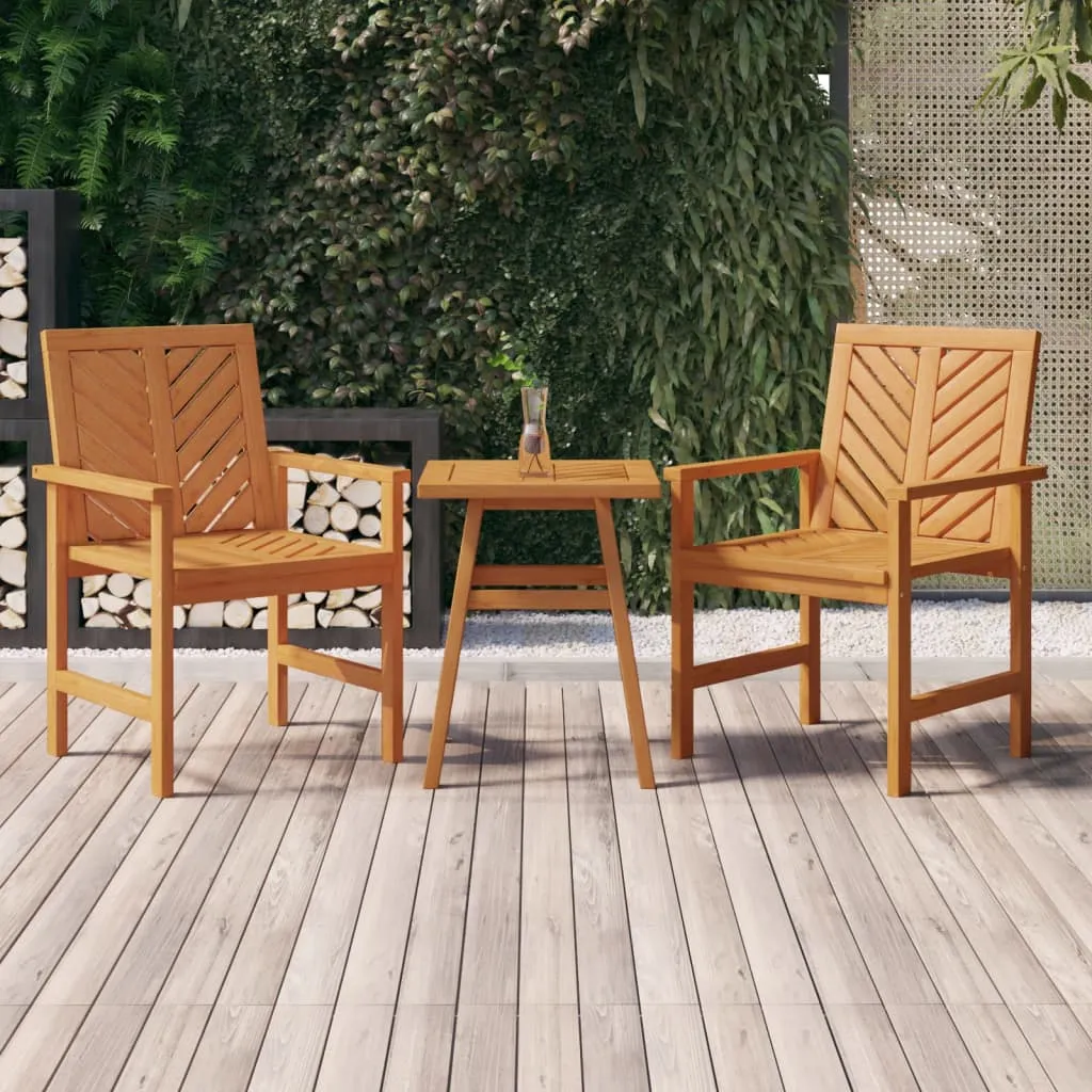 vidaXL Set da Salotto da Giardino 3 pz in Legno Massello di Acacia