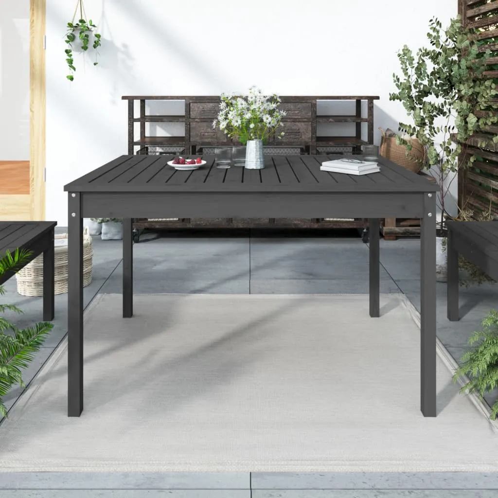 vidaXL Tavolo da Giardino Grigio 121x82,5x76 cm Legno Massello di Pino