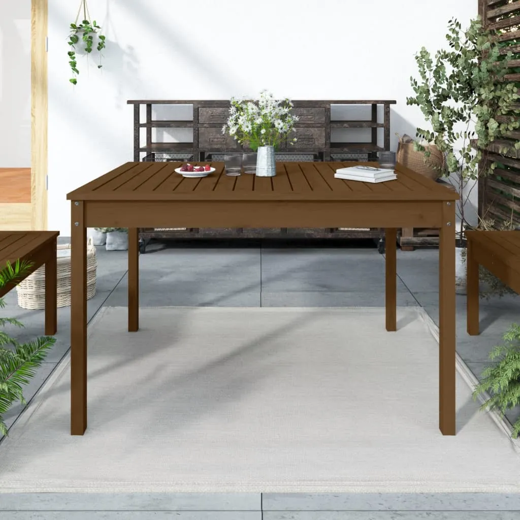 vidaXL Tavolo da Giardino Miele 121x82,5x76 cm Legno Massello di Pino