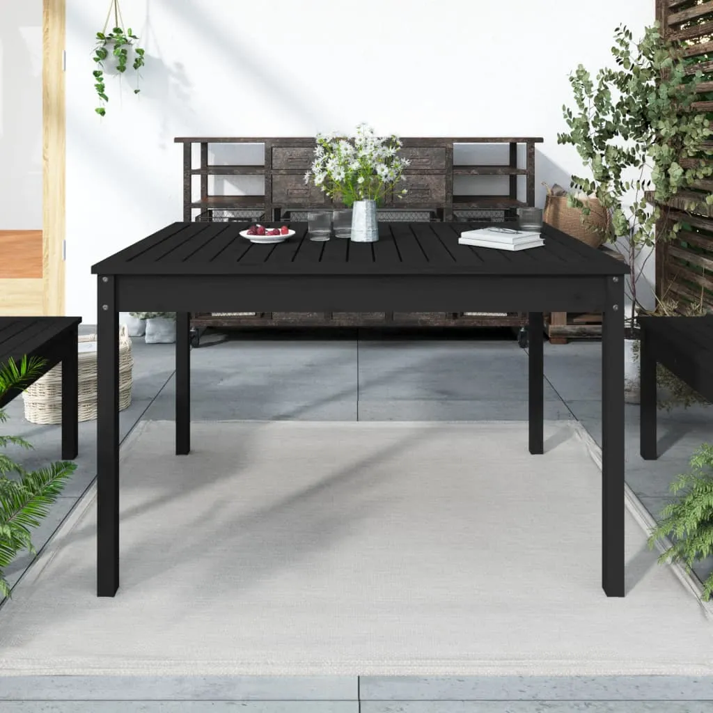 vidaXL Tavolo da Giardino Nero 121x82,5x76 cm Legno Massello di Pino